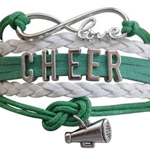 Girls Cheer Bracelet - Green & White
